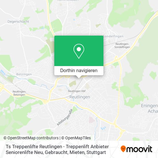 Ts Treppenlifte Reutlingen - Treppenlift Anbieter Seniorenlifte Neu, Gebraucht, Mieten Karte