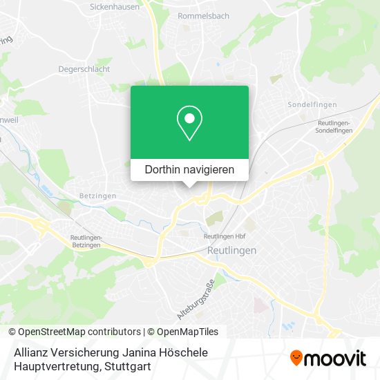 Allianz Versicherung Janina Höschele Hauptvertretung Karte