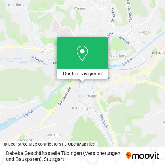 Debeka Geschäftsstelle Tübingen (Versicherungen und Bausparen) Karte