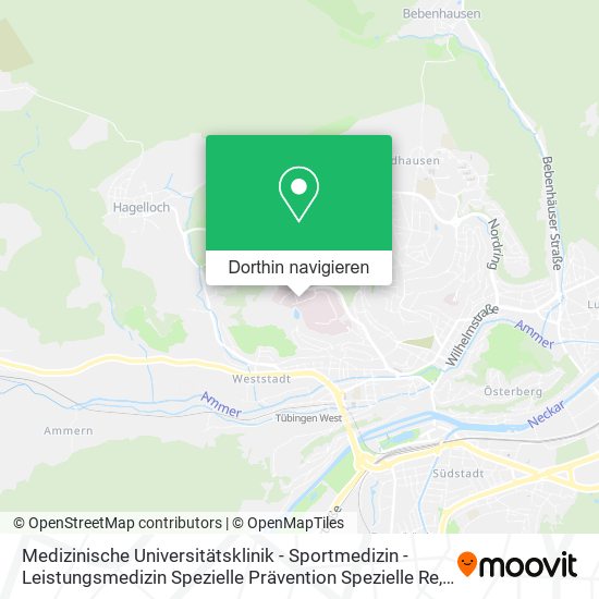 Medizinische Universitätsklinik - Sportmedizin - Leistungsmedizin Spezielle Prävention Spezielle Re Karte