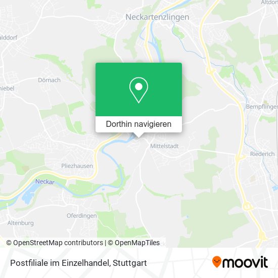 Postfiliale im Einzelhandel Karte