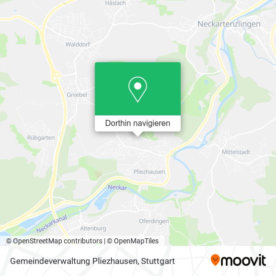 Gemeindeverwaltung Pliezhausen Karte