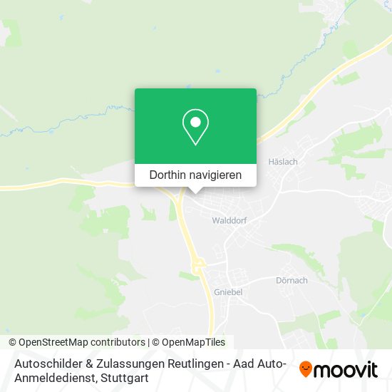 Autoschilder & Zulassungen Reutlingen - Aad Auto-Anmeldedienst Karte
