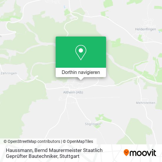 Haussmann, Bernd Maurermeister Staatlich Geprüfter Bautechniker Karte