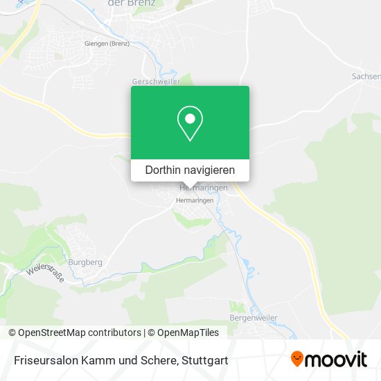 Friseursalon Kamm und Schere Karte