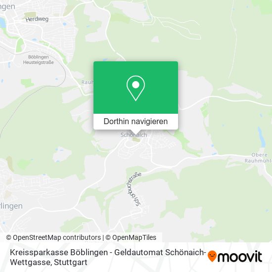 Kreissparkasse Böblingen - Geldautomat Schönaich-Wettgasse Karte