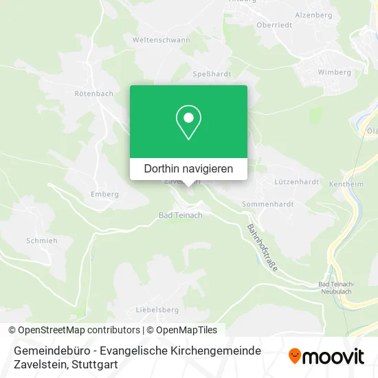 Gemeindebüro - Evangelische Kirchengemeinde Zavelstein Karte