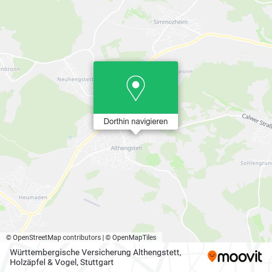 Württembergische Versicherung Althengstett, Holzäpfel & Vogel Karte