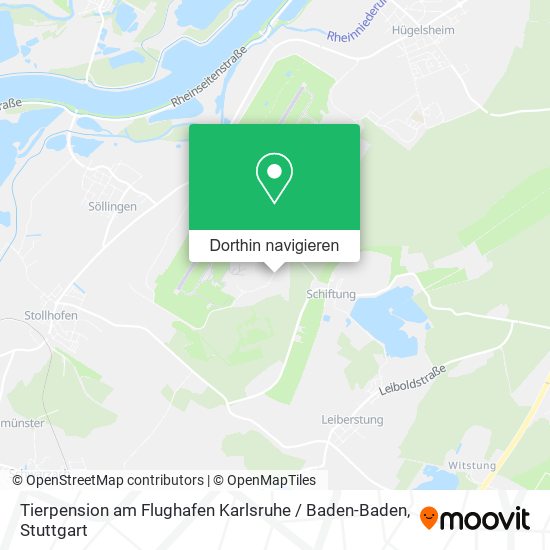 Tierpension am Flughafen Karlsruhe / Baden-Baden Karte