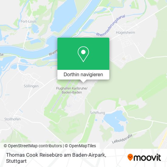 Thomas Cook Reisebüro am Baden-Airpark Karte
