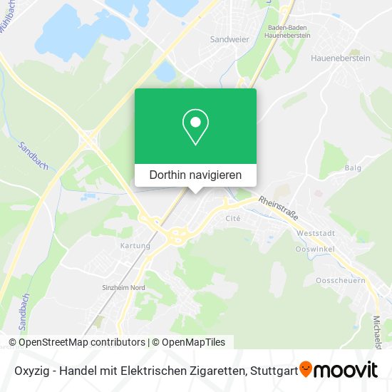 Oxyzig - Handel mit Elektrischen Zigaretten Karte