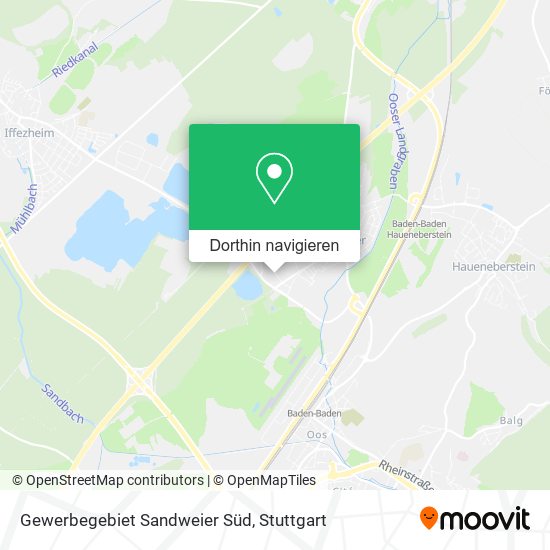 Gewerbegebiet Sandweier Süd Karte