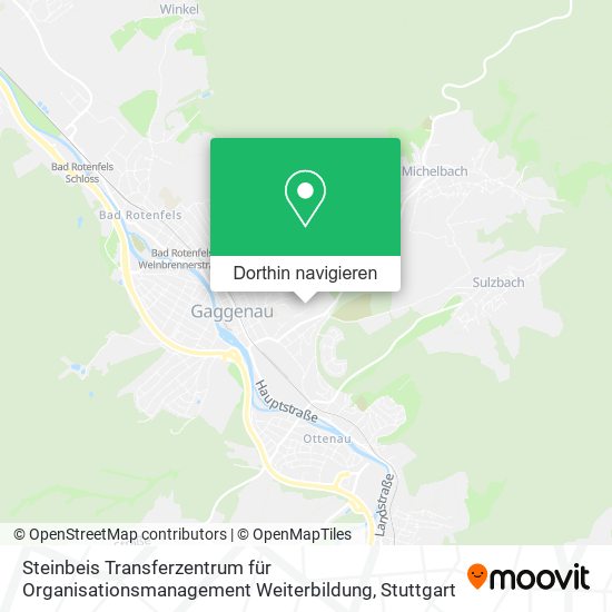 Steinbeis Transferzentrum für Organisationsmanagement Weiterbildung Karte