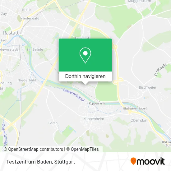 Testzentrum Baden Karte