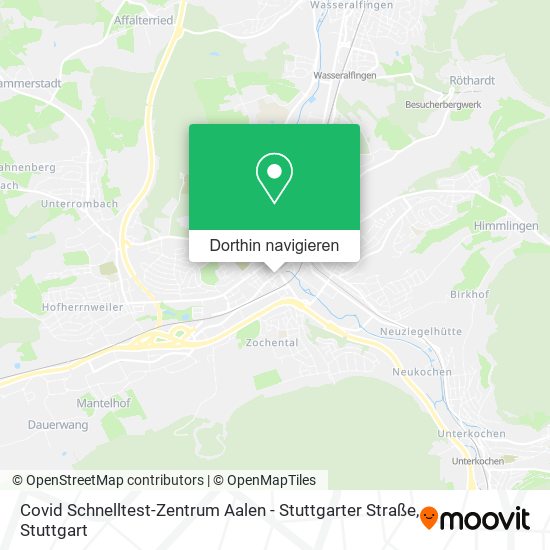 Covid Schnelltest-Zentrum Aalen - Stuttgarter Straße Karte