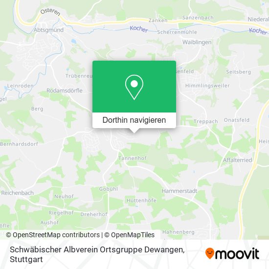 Schwäbischer Albverein Ortsgruppe Dewangen Karte