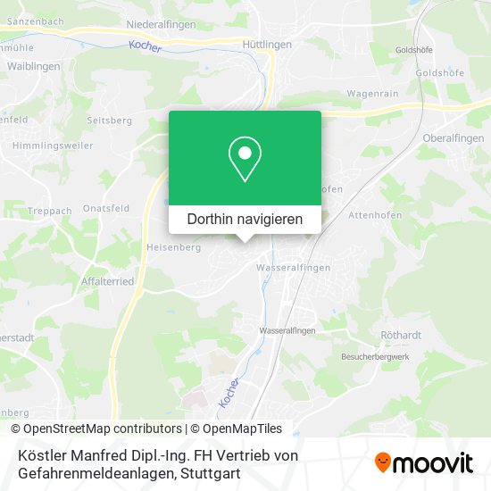 Köstler Manfred Dipl.-Ing. FH Vertrieb von Gefahrenmeldeanlagen Karte