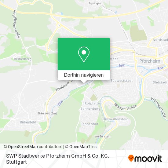 SWP Stadtwerke Pforzheim GmbH & Co. KG Karte