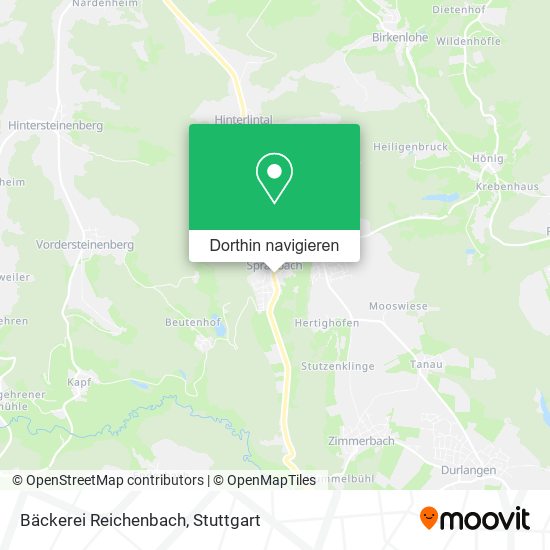 Bäckerei Reichenbach Karte
