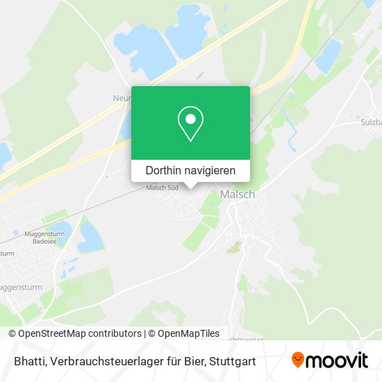Bhatti, Verbrauchsteuerlager für Bier Karte