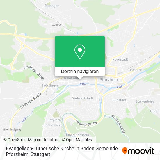 Evangelisch-Lutherische Kirche in Baden Gemeinde Pforzheim Karte