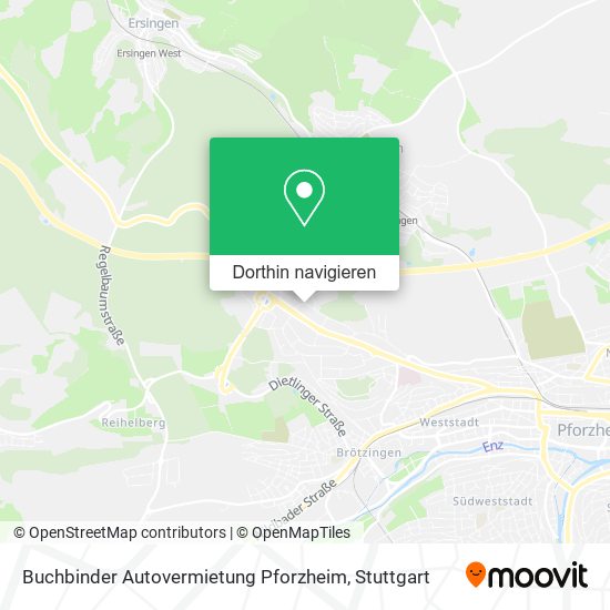 Buchbinder Autovermietung Pforzheim Karte