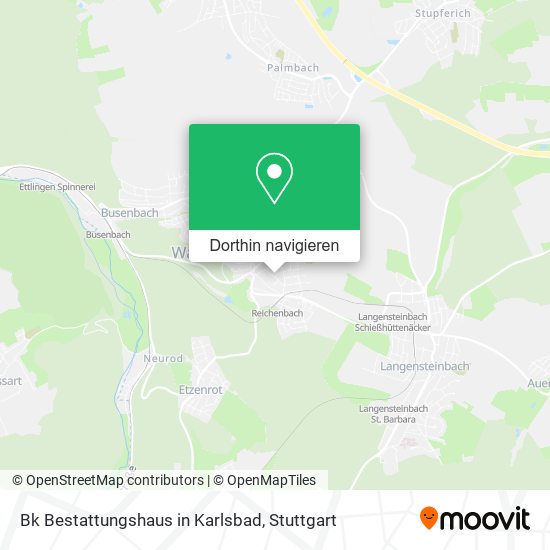 Bk Bestattungshaus in Karlsbad Karte