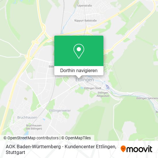AOK Baden-Württemberg - Kundencenter Ettlingen Karte