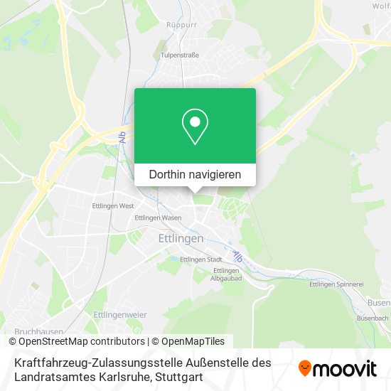 Kraftfahrzeug-Zulassungsstelle Außenstelle des Landratsamtes Karlsruhe Karte
