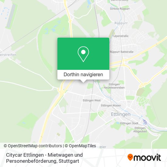 Citycar Ettlingen - Mietwagen und Personenbeförderung Karte