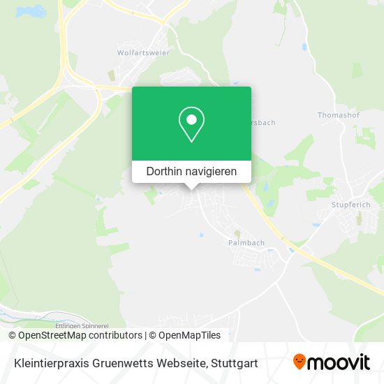 Kleintierpraxis Gruenwetts Webseite Karte