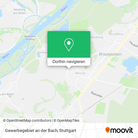 Gewerbegebiet an der Bach Karte