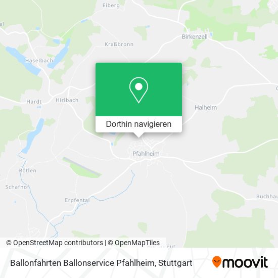 Ballonfahrten Ballonservice Pfahlheim Karte