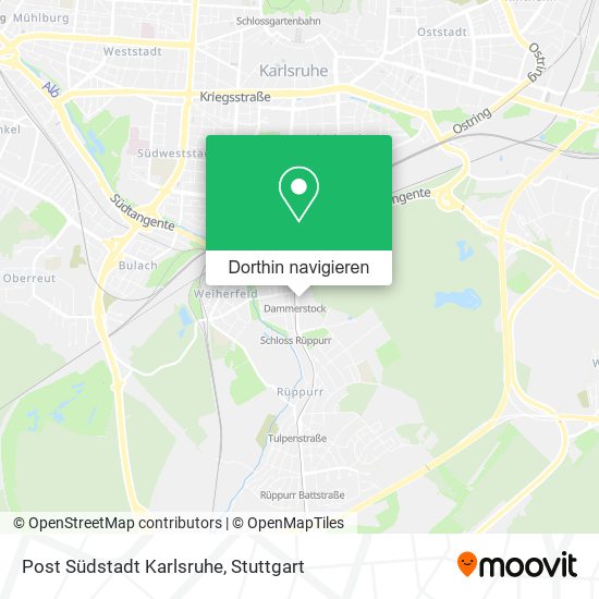 Post Südstadt Karlsruhe Karte