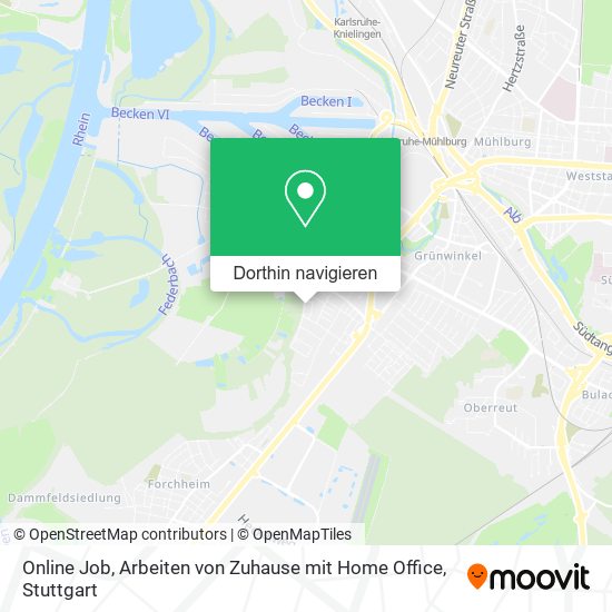 Online Job, Arbeiten von Zuhause mit Home Office Karte