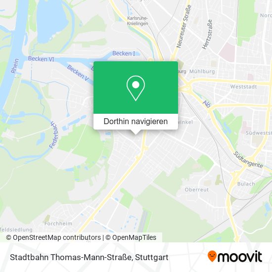 Stadtbahn Thomas-Mann-Straße Karte