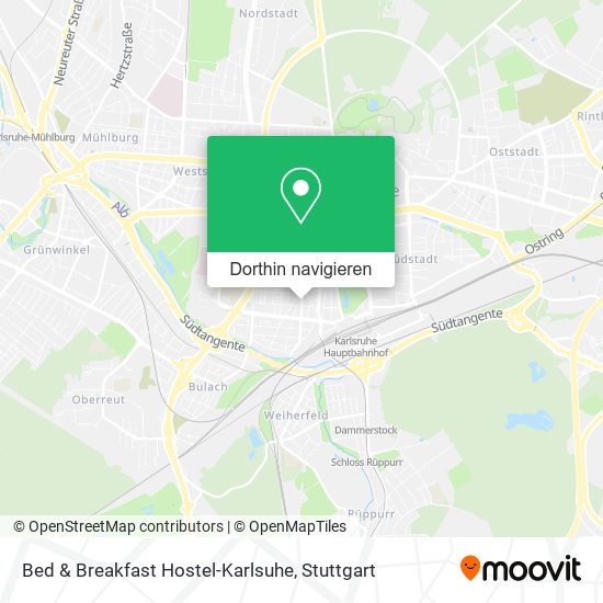 Bed & Breakfast Hostel-Karlsuhe Karte