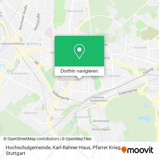 Hochschulgemeinde, Karl-Rahner-Haus, Pfarrer Krieg Karte