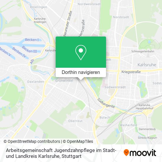Arbeitsgemeinschaft Jugendzahnpflege im Stadt-und Landkreis Karlsruhe Karte