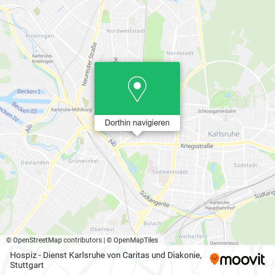 Hospiz - Dienst Karlsruhe von Caritas und Diakonie Karte