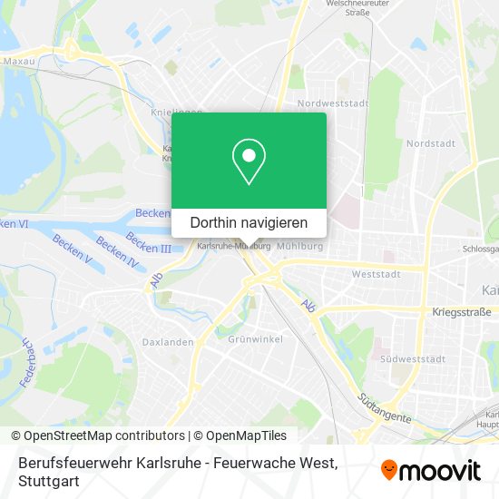 Berufsfeuerwehr Karlsruhe - Feuerwache West Karte