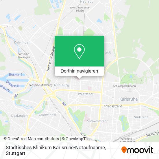 Städtisches Klinikum Karlsruhe-Notaufnahme Karte