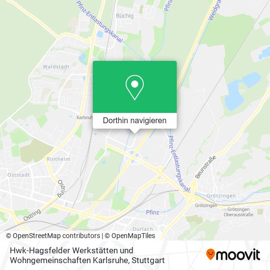 Hwk-Hagsfelder Werkstätten und Wohngemeinschaften Karlsruhe Karte
