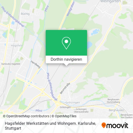 Hagsfelder Werkstätten und Wohngem. Karlsruhe Karte