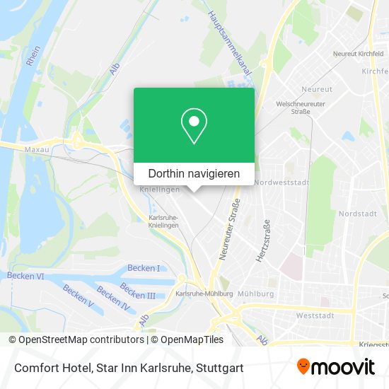 Comfort Hotel, Star Inn Karlsruhe Karte