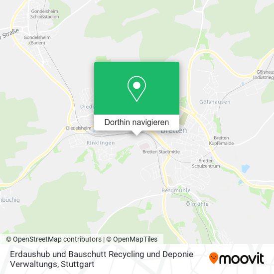 Erdaushub und Bauschutt Recycling und Deponie Verwaltungs Karte