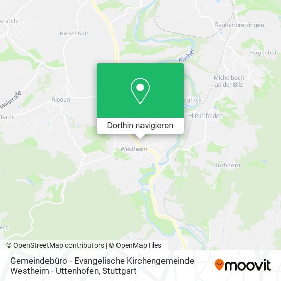Gemeindebüro - Evangelische Kirchengemeinde Westheim - Uttenhofen Karte