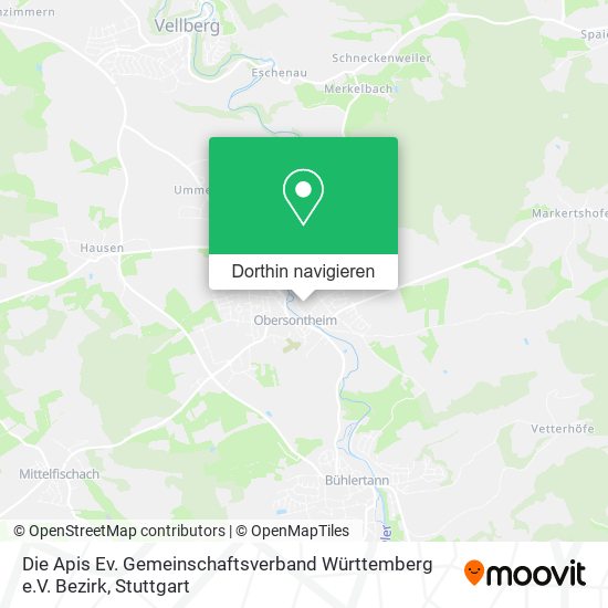 Die Apis Ev. Gemeinschaftsverband Württemberg e.V. Bezirk Karte