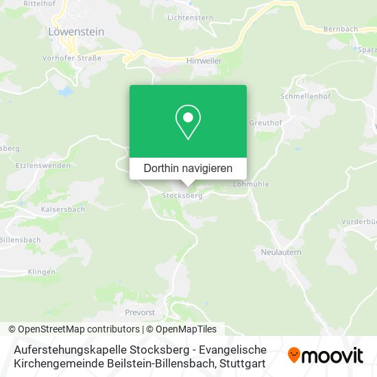 Auferstehungskapelle Stocksberg - Evangelische Kirchengemeinde Beilstein-Billensbach Karte