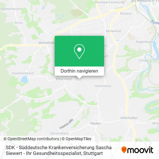 SDK - Süddeutsche Krankenversicherung Sascha Siewert - Ihr Gesundheitsspezialist Karte